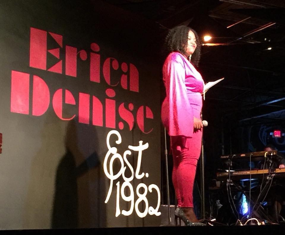 Erica Denise performing her one-woman show Journal Entries